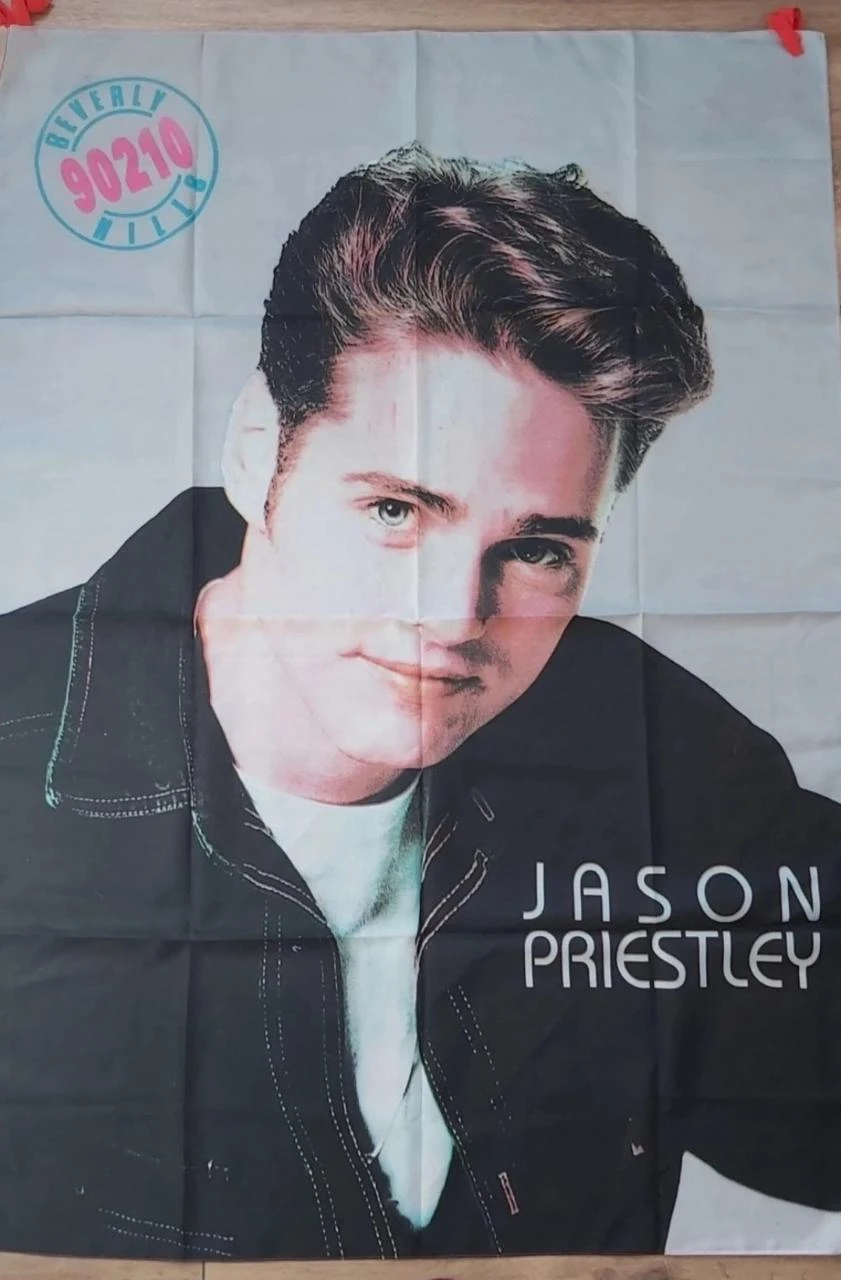 Beverly Hills 90210 • Grand Drapeau Vintage Jason Priestley (Brandon) Années 90